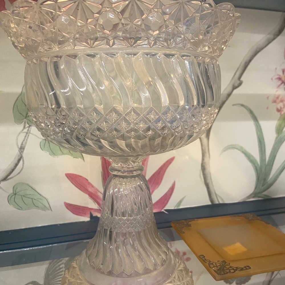 Antique EAPG Pittsburgh Windsor Glass Co Pressed Glass Compote, Early American J